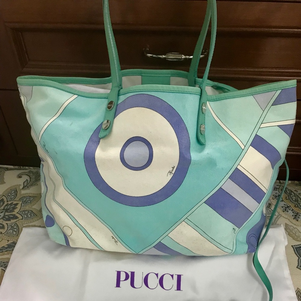 Emilio Pucci Coated Canvas Tote Bag
